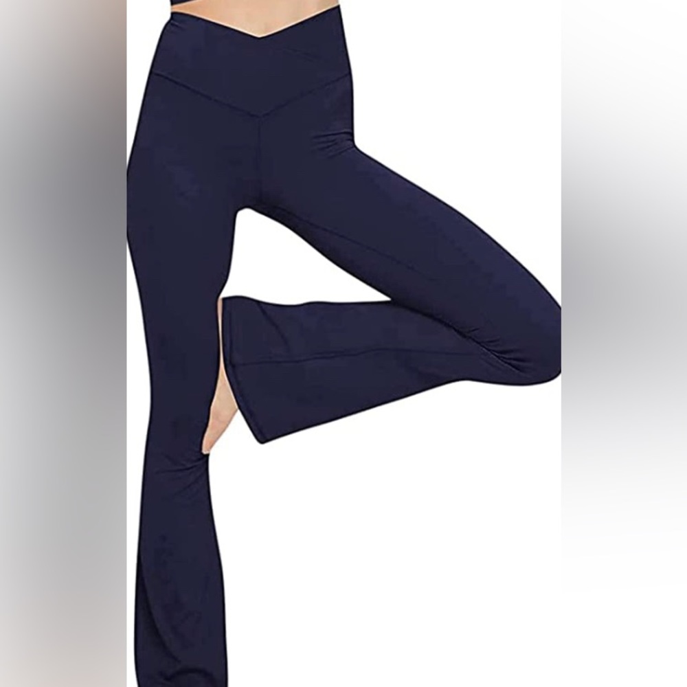 Amazon: XS navy flare crossover leggings